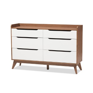 Brighton Mid-Century Modern Wood 6 Drawer Storage Dresser Brown - Baxton Studio - 1 of 4