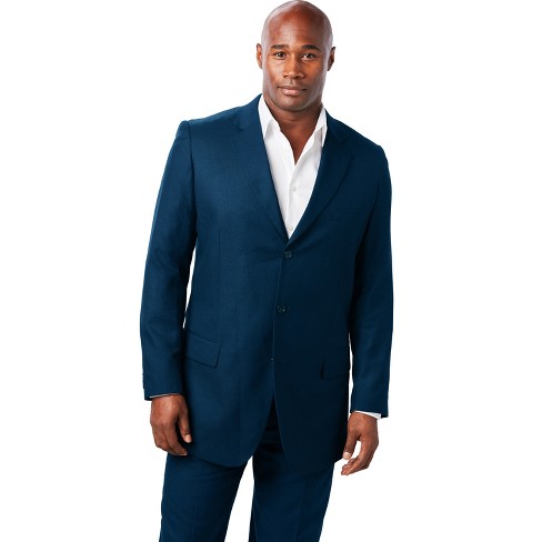 KS Signature by KingSize Men's Big & Tall Easy Movement Three-Button Jacket  - Tall - 62, Navy Blue