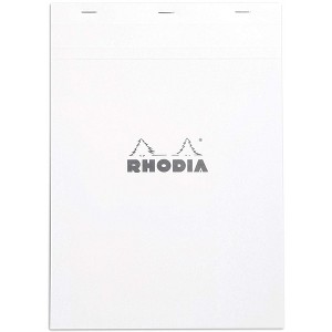 Rhodia Staplebound Notepad - Lined w/ margin 80 sheets - 6 x 8 1/4 - White cover - 1 of 3