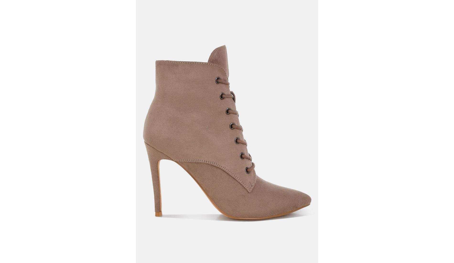 Nesta Stiletto Heel Lace Up Boots