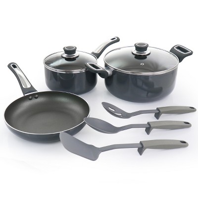 Oster Legacy 8 Piece Gray Aluminum Nonstick Cookware Set