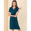 Allegra K Women's Casual V Neck A-Line Summer Short Puff Sleeves Dress - 2 of 4