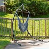 Sunnydaze Modern Boho-Style Soft-Spun Polyester Rope Hanging Caribbean XL Hammock Chair for Yard, Balcony, and Garden - 3 of 4