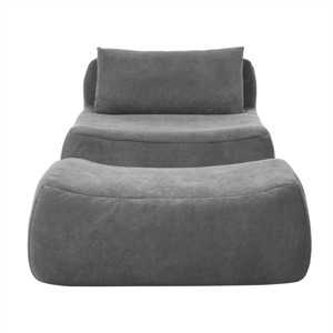 SEVOBAL Large Sofa Bean Bag Chair Large Indoor Beanbag Sofa Lazy Beanbag with waist pillow Ottoman for Bedroom Living Room, Gray, 28.3"*9.5"*9.5" - 1 of 4