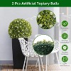 Acekool  Artificial Topiary Balls with Flowers, Large Hanging Faux Greenery for Indoor Outdoor Home, Garden, Porch, Wedding & Party Decor - 3 of 4