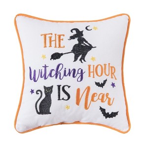 C&F Home 10" x 10" The Witching Hour Halloween Small Petite Throw Pillow - 1 of 4
