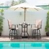 Karl Home | Black Metal Frame Swivel Outdoor Bar Stool Set of Two - 4 of 4