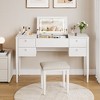 47“ Makeup Vanity Desk with Flip Top Mirror and Lights, 3 Lighting Mode, Make Up Vanity with Chair - 4 of 4