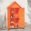 vidaXL Garden Tool Storage Shed - Outdoor Organizer - Brown Pine - 68.9" H - 2 of 4