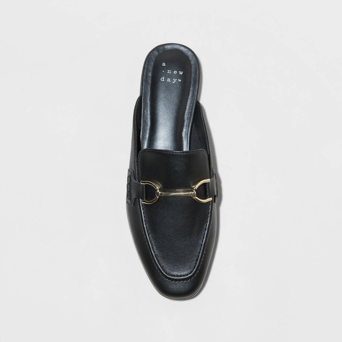 Женские сабо A New Day Women's Sandy Mule Flats with Memory Foam Insole - A New Day™ Black 8: Slip-On, Faux Leather, Pointed Toe — фото 3