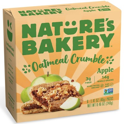 Nature&#39;s Bakery Apple Crumble Bar - 8.46oz/6ct