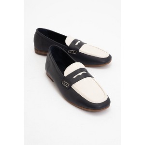 Skye - Black White Leather Loafers (Women) | Forever & Always Shoes - 1 of 4