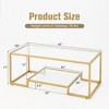 Costway 45'' Coffee Table Rectangular Tempered Glass Accent Table W/ Shelf Living Room - 4 of 4