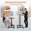 CAVINAS Height Adjustable Mobile Standing Desk with Wheels,28.5-42.5 Inch Rolling Laptop Desk,Ergonomic Workstation for Office & Home - 2 of 4