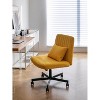 Racxily Adjustable Swivel Criss-Cross Chair, Linen Office Chairs, Vanity Chair, Desk Chair - 3 of 4