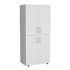 Hazel 70" High Four-Door Armoire Wardrove Closet Cabinet, Six Shelves and Two Hanging Rods, Bedroom Clothes Storage Cabinet Organizer White - 2 of 4