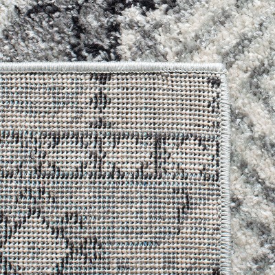 Charcoal Grey Abstract Hand-Knotted 5'1" x 7'6" Synthetic Area Rug