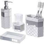 Creative Scents Quilted Mirror 4 Piece Bath Gift Set