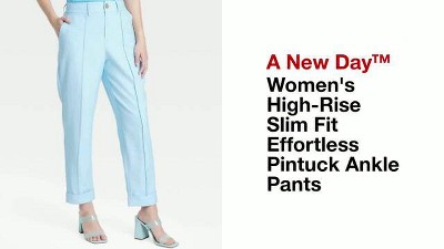 Women's High-Rise Slim Straight Leg Pintuck Ankle Pants - A New Day™