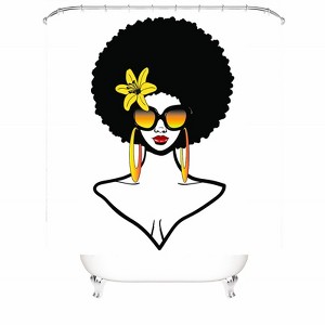 Woman Wearing Golden Earrings Shower Curtains for Bathroom Waterproof Fabric Bath Curtain Durable Soft Stylish Bathroom Decor 72x72 Inch - 1 of 1