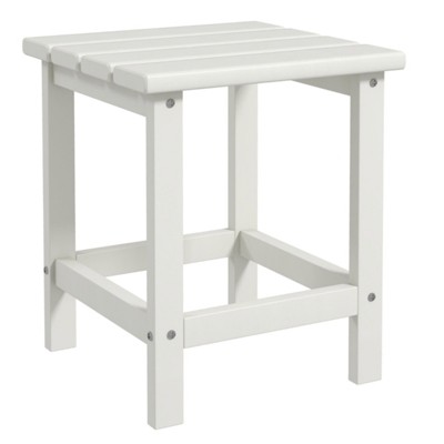 VisioGear Adirondack Side Table, Outside End Table for Patio, Compact Side Table for Porch, Deck, White, 15"*15"*18"