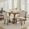 Grungis Velvet Kitchen Chair Set of 2,Upholstered Dining Chairs with Tufted Trim and Copper Nail Decoration for Dining Room,Kitchen - 4 of 4