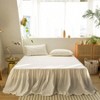 French Linen Bed Skirt with Pleated Frills, 18 Queen, White Ruffle, Soft Farmhouse Bedding 60 X 80 Inches - 4 of 4