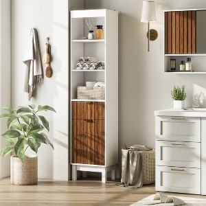 Skyzoo Over-the-Toilet Storage Cabinet，Space-Saving Bathroom Organizer for Small Spaces, White - 1 of 4