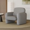 Modern Accent Chair, Wood Frame Sofa Chair, Comfortable Reading Armchair for Living Room, Bedroom, Apartment, Corner, Grey - 2 of 4