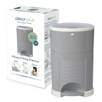 Dekor Plus Hands-Free Diaper Pail - Gray