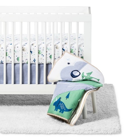 Crib Bedding Set Dino Boy 4pc Cloud Island Blue Green Target
