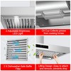 Hooure Gesture Sensing & Touch Control Range Hood 1100 CFM, 4-Speed, Stainless Steel, 2 LED Lights - 4 of 4