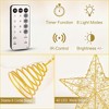 Aoibox Christmas Tree Topper 40 LED Lighted Gold Star 10 x 8 Inch with Remote 8 Modes Timer for Holiday Home Office Party Decor 1 Piece - 2 of 4