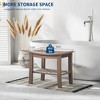HDPE Shower Bench with Storage Shelf,Waterproof Shower Seat Stool Chair for Bathroom Bathtub,Non-Slip Spa Stool,Indoor Outdoor Use,Space-Saving - 2 of 4