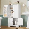 USIKEY Pantry Cabinet, Kitchen Pantry Storage Cabinet with Doors and Adjustable Shelves, Food Pantry for Kitchen, Dining Room, Living Room, White - 2 of 4