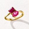 Ross-Simons 0.80 Carat Ruby and .70 Carat Pink Topaz Toi Et Moi Ring in 14kt Yellow Gold - 4 of 4