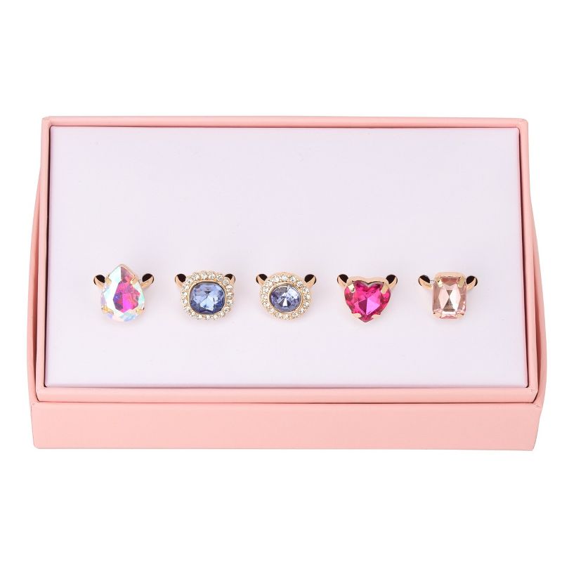 FAOabulous by FAO Schwartz Girls 5pk Stone Adjustable Ring Set, Multicolored, 2 of 4
