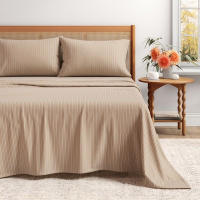 100% Cotton Plaid & Stripe Flannel Sheet Set - Great Bay Home