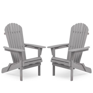 Syemin Patio Seating Sets Armchair sturdy Outdoor Garden Yard, Lawn, Backyard, Deck, Pool Side, Fire Pit, Half, Gray, 19.5"*31"*36" - 1 of 4