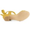 Allegra K Women's Back to College Open Toe Ankle Tie Back Block Heels Sandals - 4 of 4