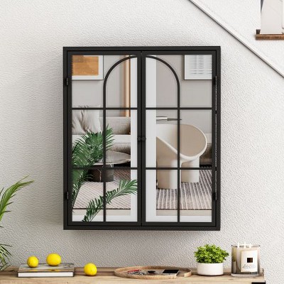 Modern Decorative Storage Cabinet, CENGHU 2-Door Wall Cabinet with Featuring 3-Tier Storage for  Entryway, Living Room, Bathroom, Dining Room