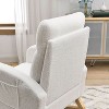 CAVINAS Wood Rocking Chair, Teddy Fabric Accent Chair with Side Pocket, High Back Reading Chair for Bedroom, Living Room - 4 of 4