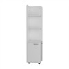 Bathroom Floor Storage Cabinet, Tall Bathroom Storage Unit with 2-Door Base Cabinet, 3 Tier Open Shelves - 3 of 4