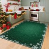 Washable Christmas Living Room Rugs, Home Decorative Snowflake Print Bedroom Rugs, Soft Non Slip Xmas Carpet for Kids Room - 4 of 4