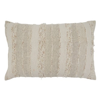 16x24 Oversized Smocked Velvet Lumbar Throw Pillow Ivory - Vcny Home :  Target