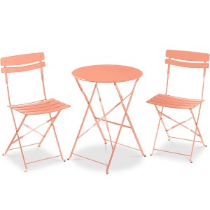 Best Choice Products 3-Piece Small Bistro Set, Folding Patio Furniture Set of 2 Chairs and Table - 1 of 4