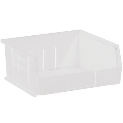 Box Partners Plastic Stack & Hang Bin Boxes 10 7/8" x 11" x 5" Clear 6/Case BINP1111CL