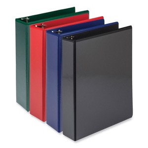 Samsill Durable D-Ring View Binders, 3 Rings, 2" Capacity, 11 x 8.5, Black/Blue/Green/Red, 4/Pack - 1 of 4