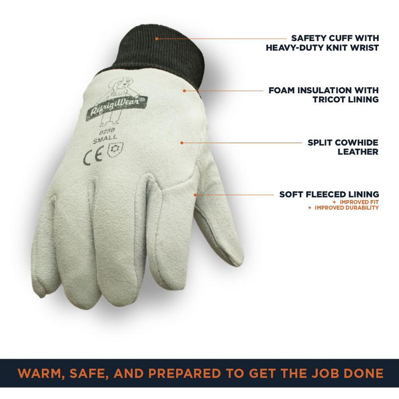 RefrigiWear Fleece Lined Insulated Deerskin Leather Gloves, 3 of 7