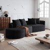 KWPZQEB 112" Modular Sectional Sofa, 4-Seat Oversized Convertible Couch with 4 Pillows & Deep Seat, Modern Chenille Curved Sofa for Living Room - 2 of 4
